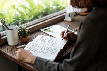 Woman journaling